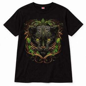 Rare Y2K Jaguar Panther Tiger Graphic Tee Grunge Maximalist Streatwear‎ Cotton